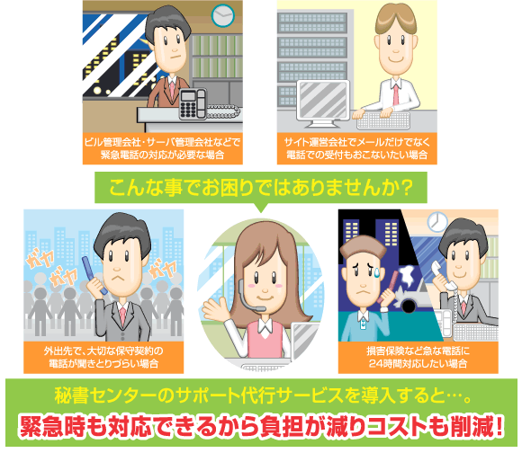 秘書センターのサポート代行サービスを導入した際の活用イメージ